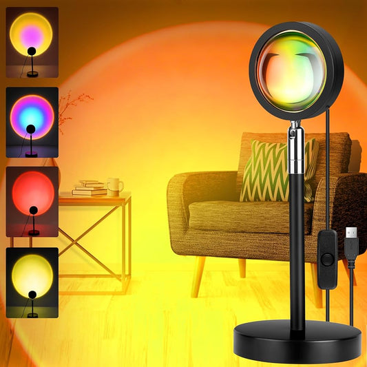 Remote Control RGB Sunset Lamp Projector 16 Colors Table Lamp